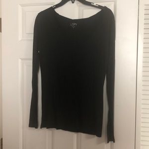 Ann Taylor Loft Black Long Sleeve Tee
